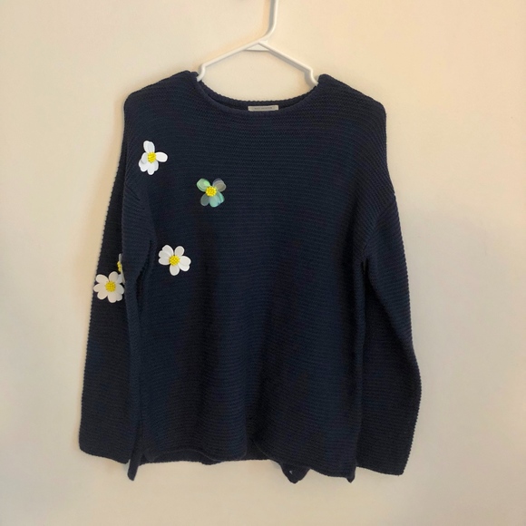 Zara sweater with flowers applications for girls - Picture 1 of 6